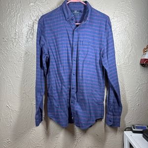 Vineyard Vines Slim Longshore Shirt Men's Blue Striped Long Sleeve Size Small